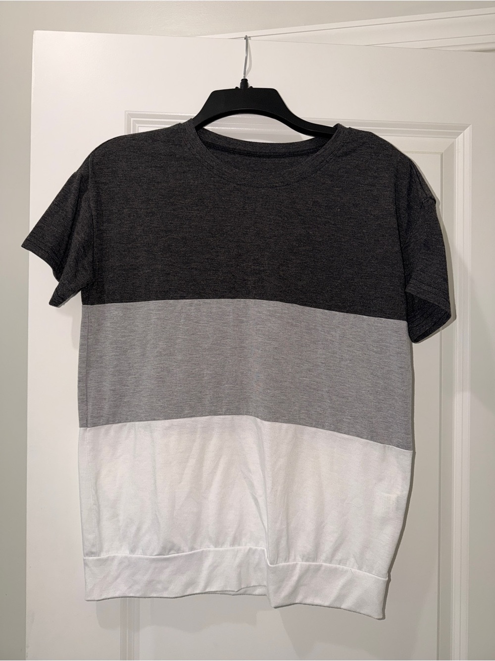 SHEIN White Tee with Black Stitching